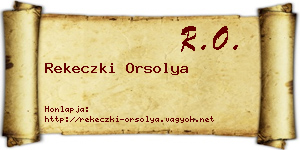 Rekeczki Orsolya névjegykártya